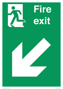 Fire Exit Down Left sign